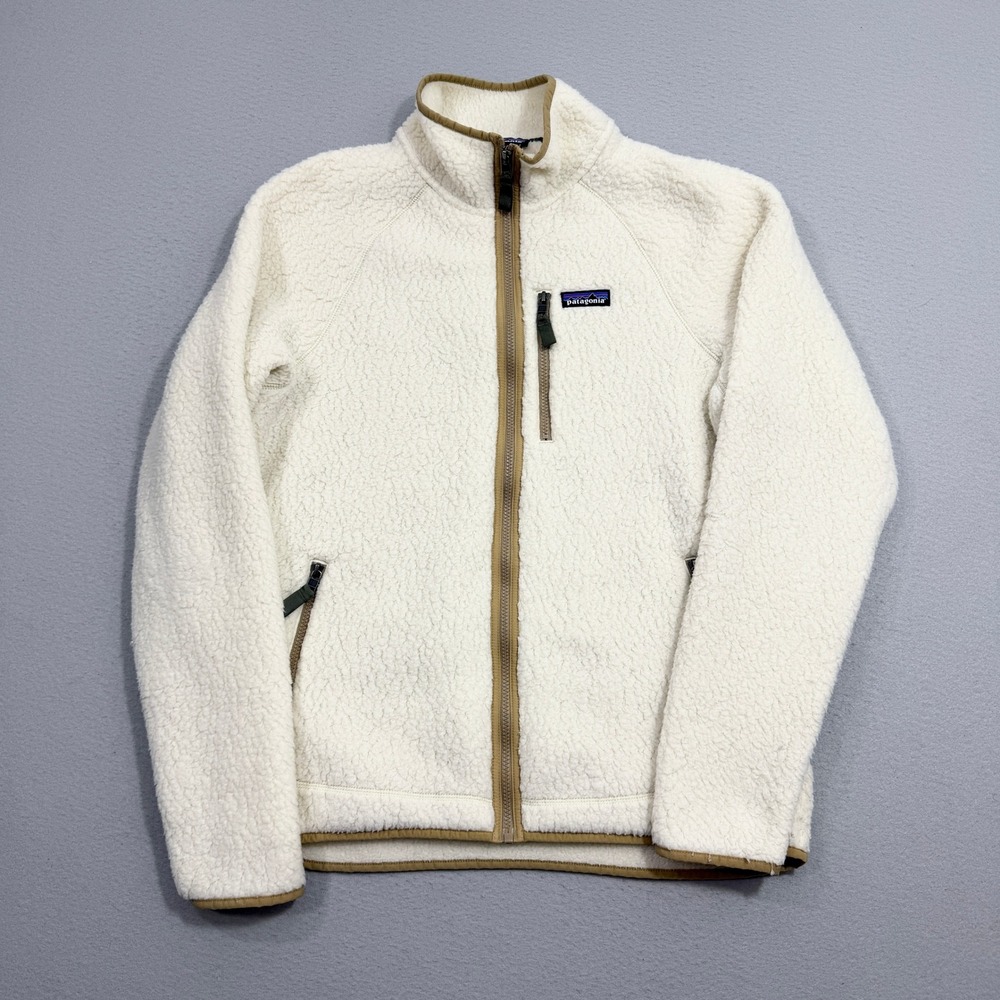Patagonia Jacket Men XL Natural Retro Pile Full Zip 22801 Sherpa Fleece Outdoors